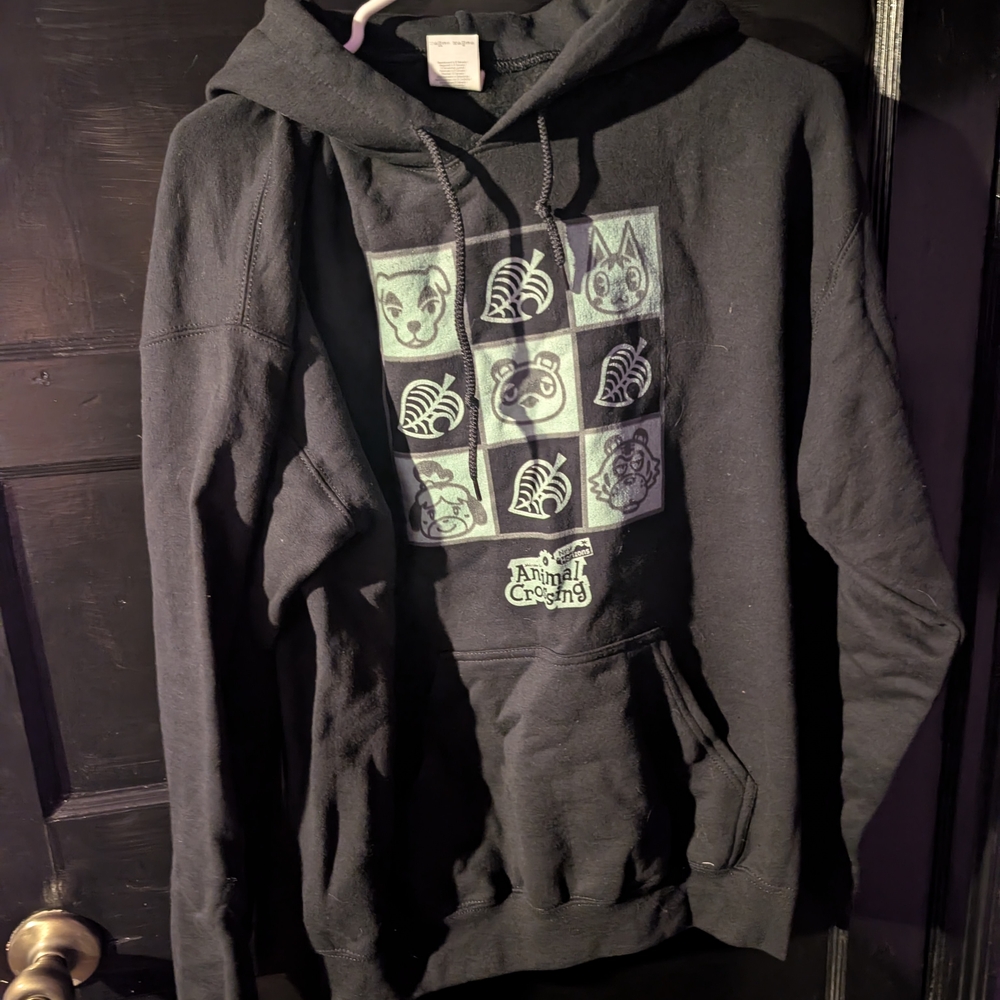Gildan Black Hoodie with Animal Crossing Design
